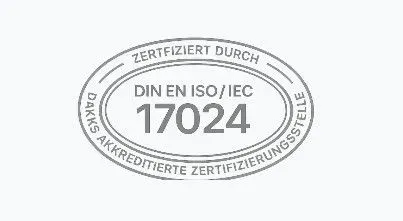 Zertifiziert durch DAkkS – DIN EN ISO/IEC 17024